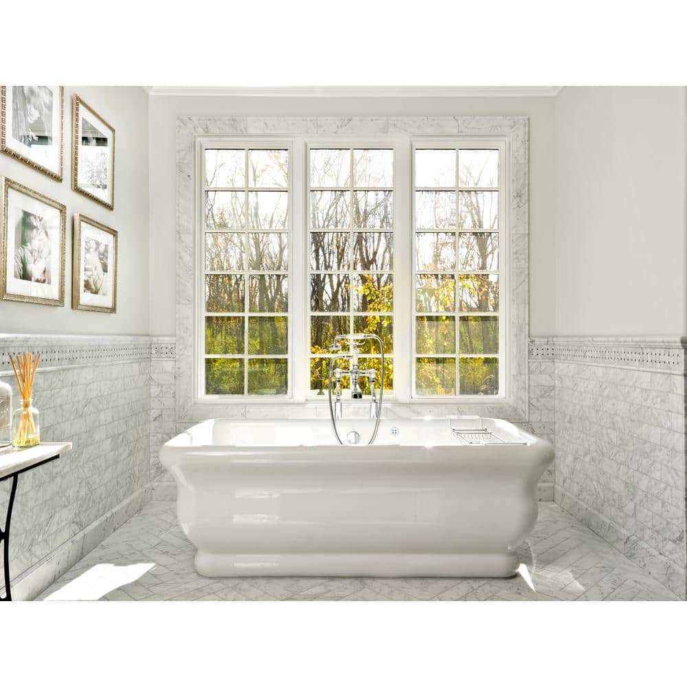 Hydro Systems Michelangelo 70 in. Acrylic Flatbottom Non-Whirlpool Bathtub in White (2)