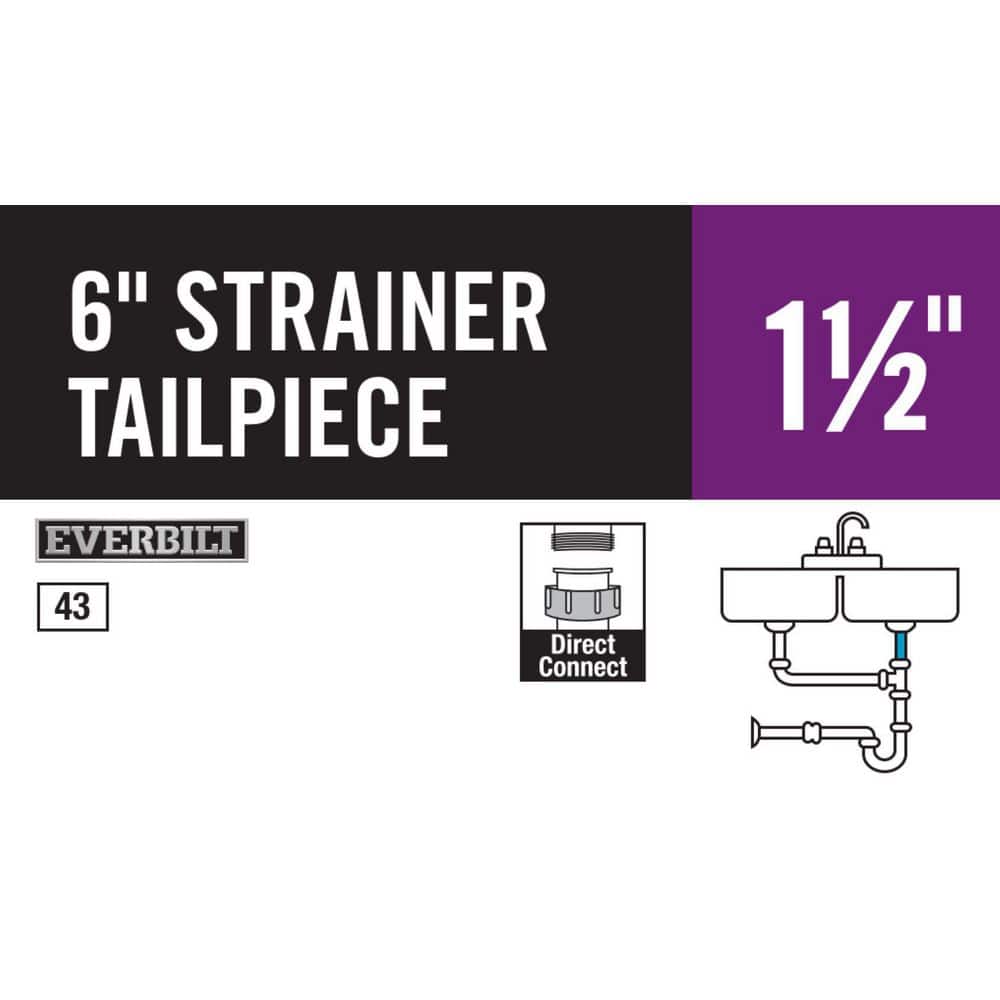 Everbilt 1-1/2 in. x 6 in. Trap Strainer Tailpiece Plastic (4)