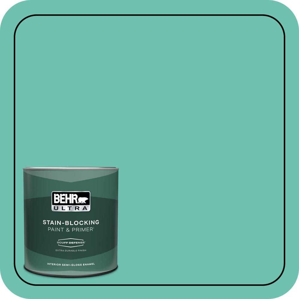 BEHR ULTRA 1 qt. #P440-4 March Aquamarine Extra Durable Semi-Gloss Enamel Interior Paint & Primer