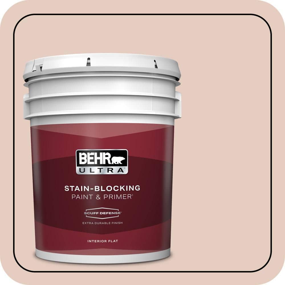 BEHR ULTRA 5 gal. #T17-05 Life is a Peach Extra Durable Flat Interior Paint & Primer