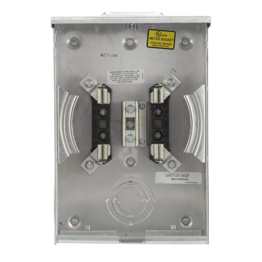 Siemens 135 Amp 4 Jaw No Bypass Ringless Overhead/Underground Fed Meter Socket with Stainless Steel Latch and Hasp (3)