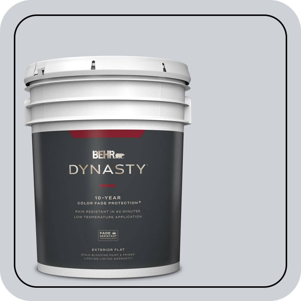 BEHR DYNASTY 5 gal. #MQ3-61 Moonlit Snow Flat Exterior Stain-Blocking Paint & Primer