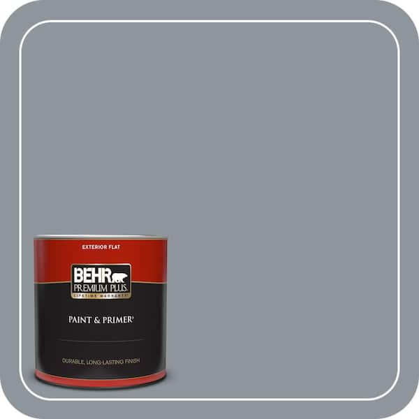 BEHR PREMIUM PLUS 1 qt. #MQ5-21 Radiant Silver Flat Exterior Paint & Primer (2)