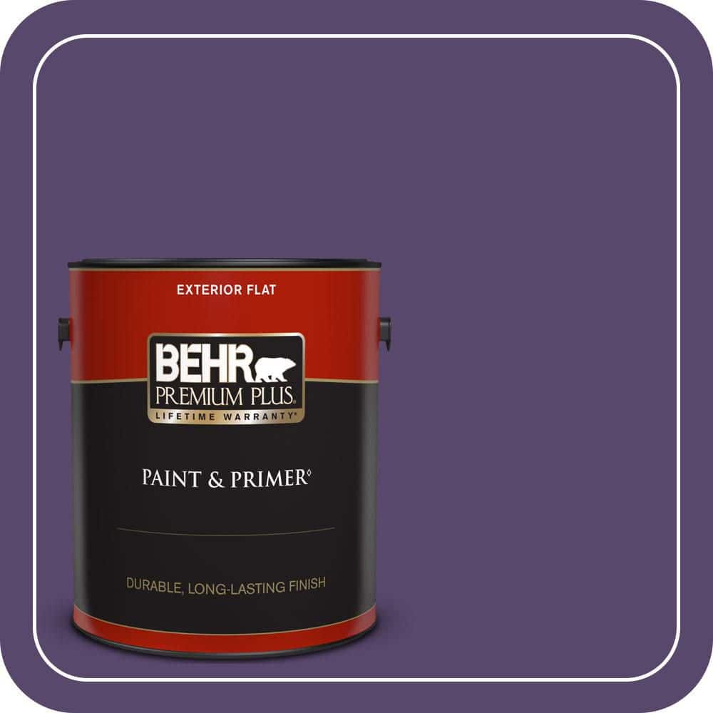 BEHR PREMIUM PLUS 1 gal. #P570-7 Proper Purple Flat Exterior Paint & Primer (1)