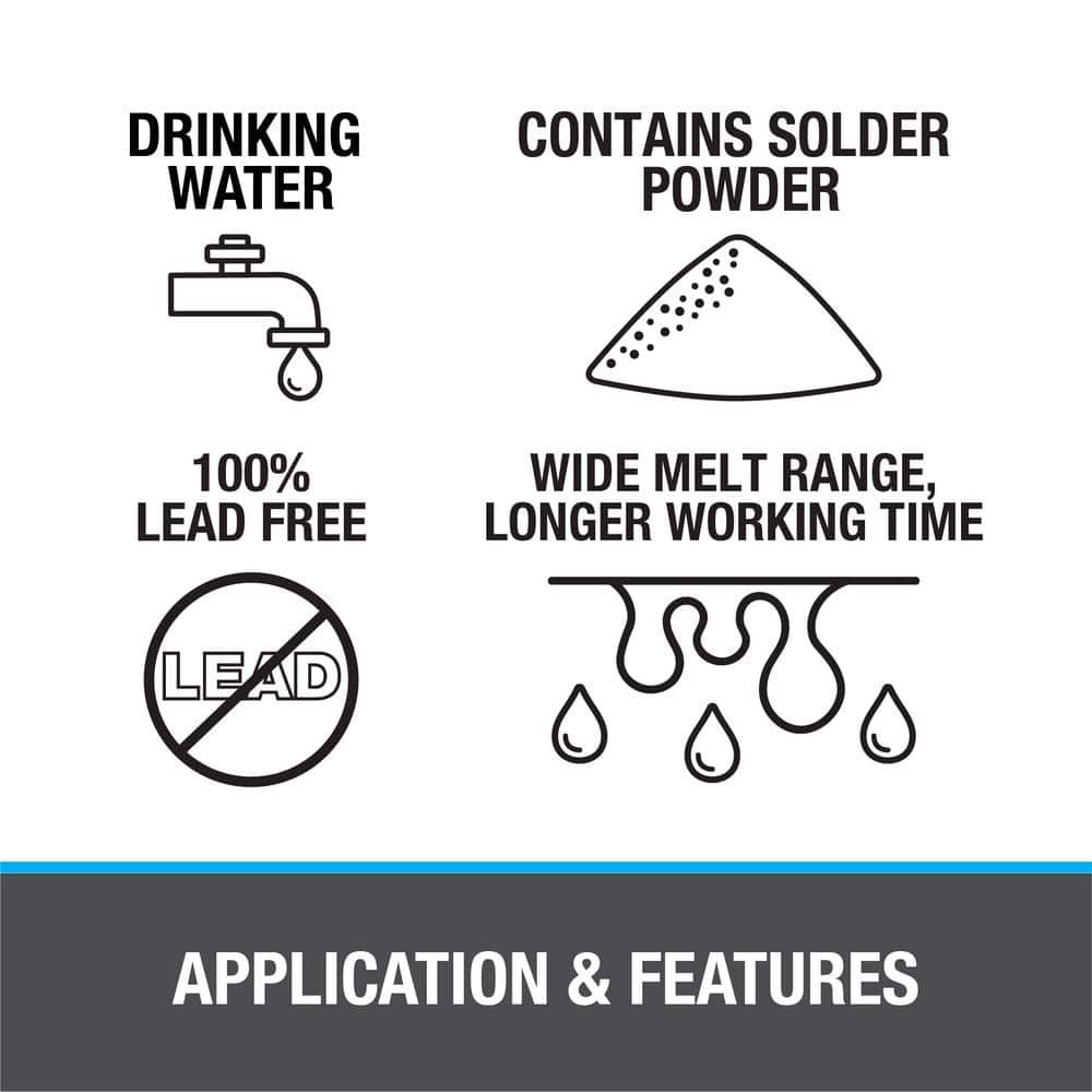 Oatey Soldering Kit with 1.7 oz. Lead-Free Water Soluble Flux Paste and 4 oz. Silver Solder Wire (2)
