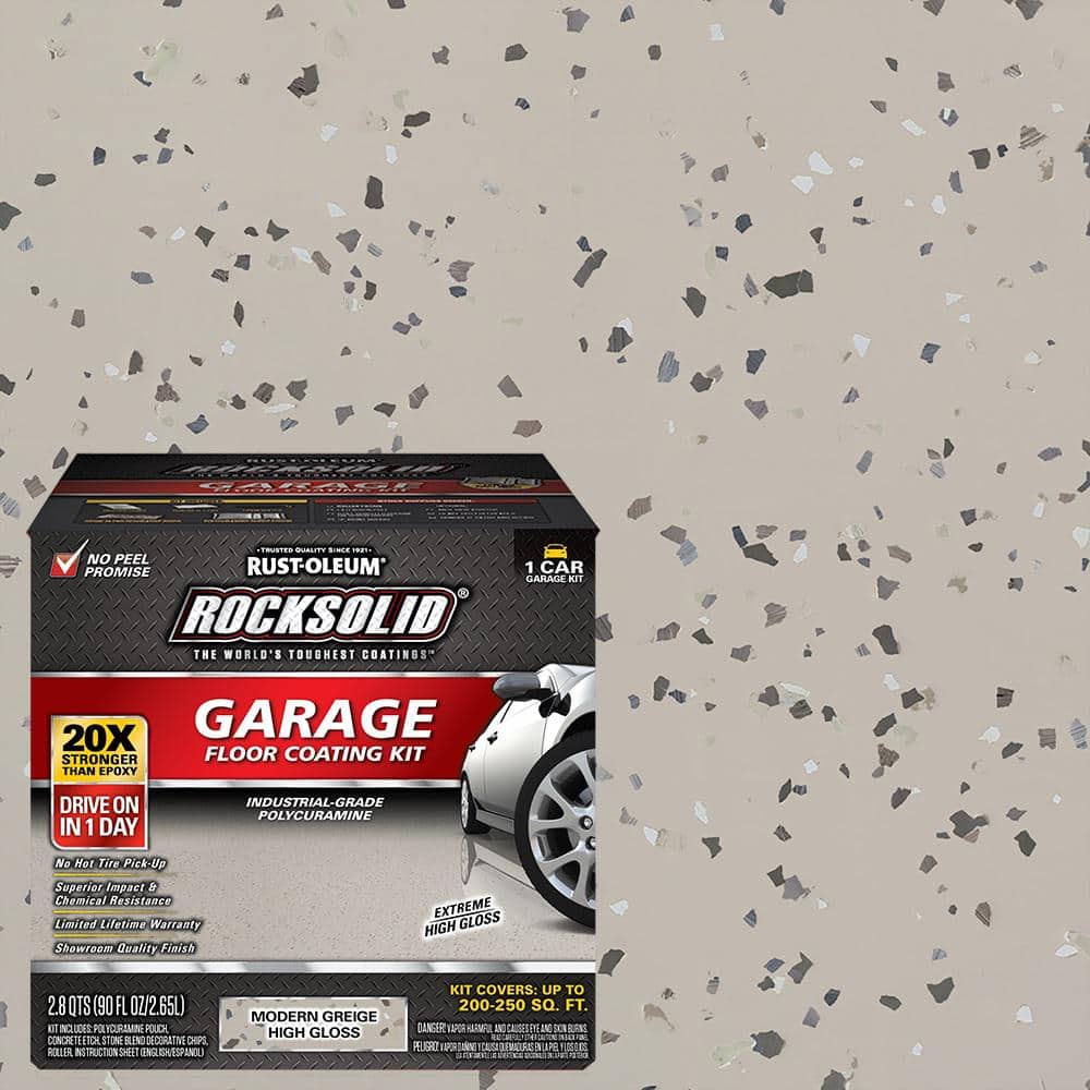 Rust-Oleum RockSolid 90 oz. Modern Griege Polycuramine 1-Car Garage Floor Kit