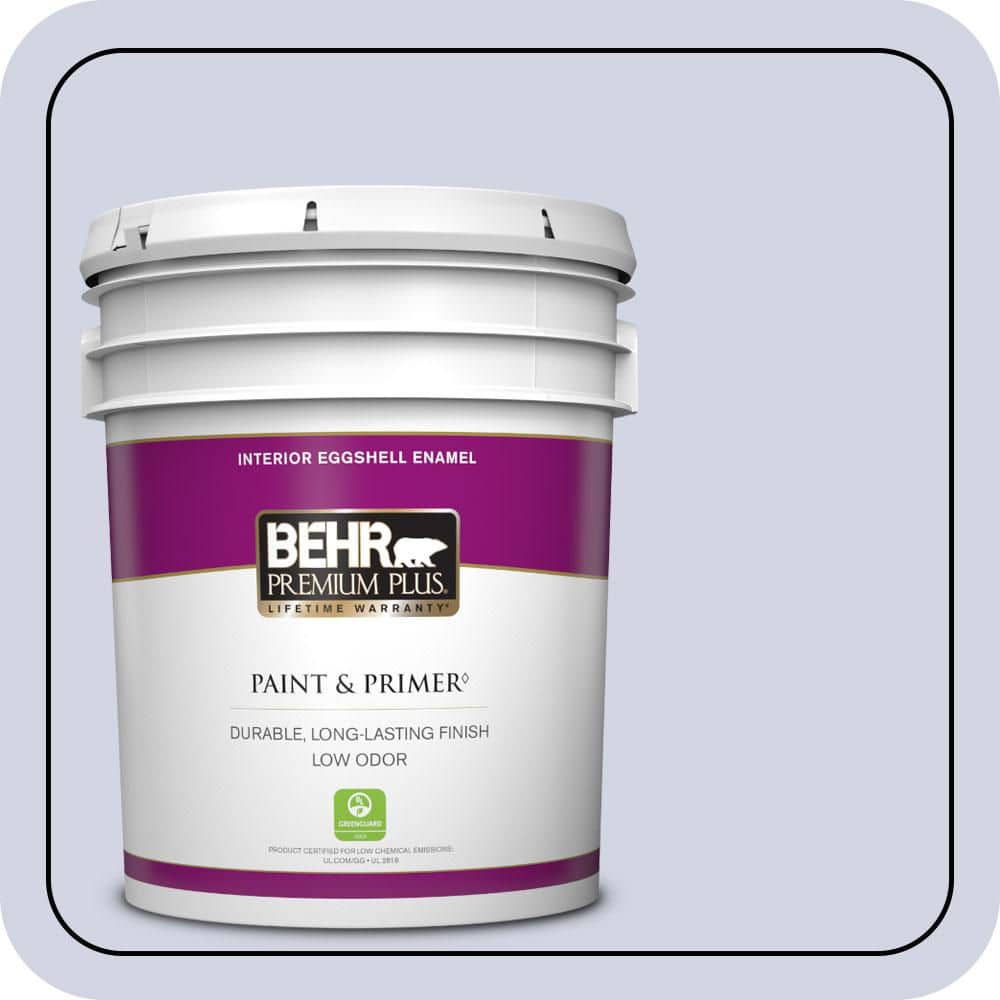 BEHR PREMIUM PLUS 5 gal. #PPU16-08 Hint of Violet Eggshell Enamel Low Odor Interior Paint & Primer