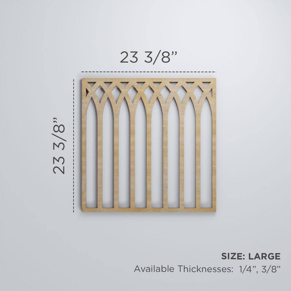 Ekena Millwork 23-3/8" x 23-3/8" x 1/4" Large Cedar Park Decorative Fretwork Wood Wall Panels, Red Oak (20-Pack) (2)