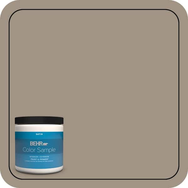 BEHR PREMIUM PLUS 8 oz. #PPU7-23 Rolling Pebble Satin Enamel Interior/Exterior Paint & Primer Color Sample (2)