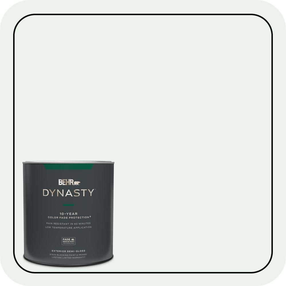 BEHR DYNASTY 1 qt. #W-D-500 Cascade White Semi-Gloss Exterior Stain-Blocking Paint & Primer