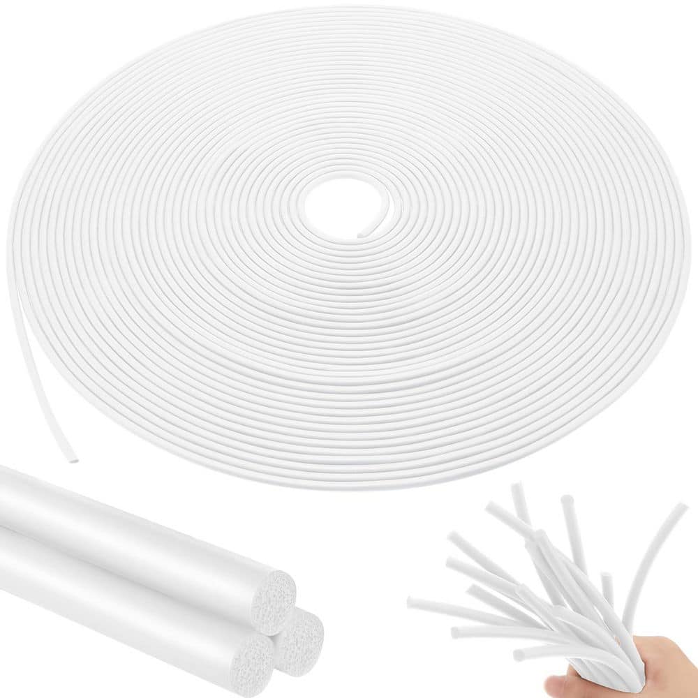 Laybus White 1/8 in. x 100 ft. Backer Rod Foam Rubber Caulk Saver Concrete Expansion Joint Filler Weather Strip Seal
