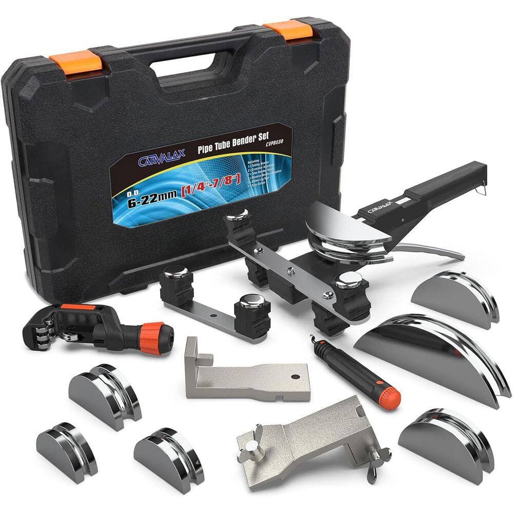 YICHUHAOXI 1/4 to 7/8 Pipe Tube Bender Set with 7 Heads Reverse Adapters 90° Ratchet HVAC Hydraulic Air Conditioning (2)
