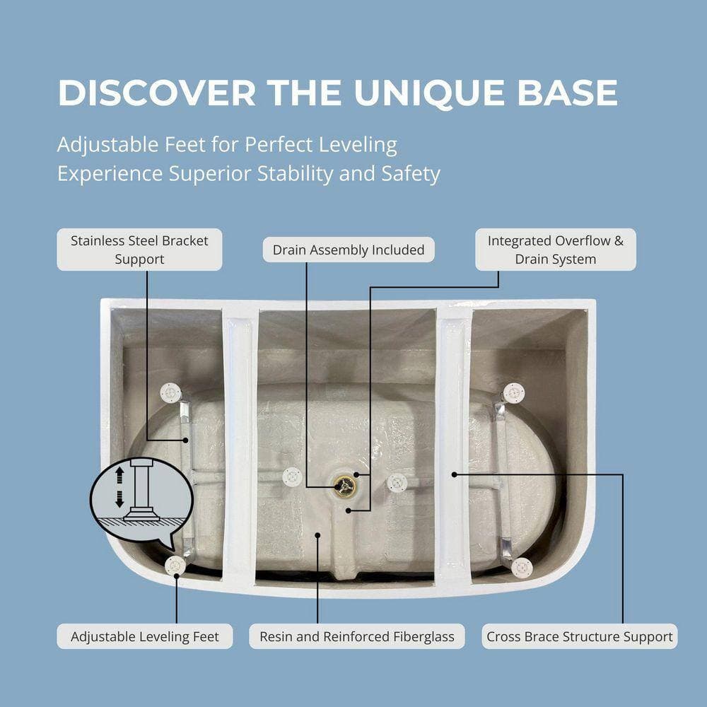 Bellaterra Home 67 in. x 35.4 in. Acrylic Soaking Freestanding Bathtub in Glossy White (2)