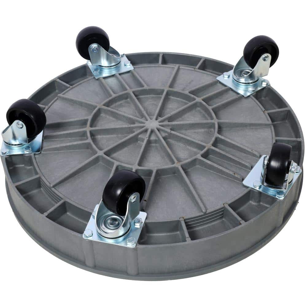 maocao hoom Heavy Duty Plastic Drum Dolly-Durable Plastic Drum Cart 900 lb. Capacity-Barrel Dolly with 5-Swivel Casters Wheel (3)