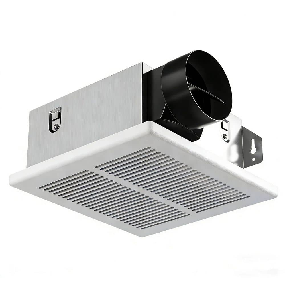 Wudkey 1-Piece Bathroom Accessory Set in White, Bathroom Exhaust Fan, 1.0 Sones, 80 CFM, Low Noise, 4 in. Duct (1)