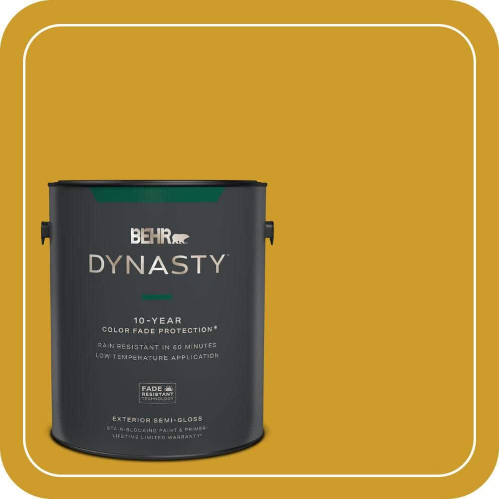 BEHR DYNASTY 1 gal. #T16-09 Citronne Semi-Gloss Exterior Stain-Blocking Paint & Primer