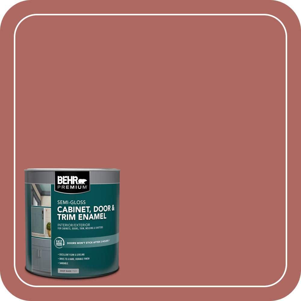 BEHR PREMIUM 1 qt. #PPU2-13 Colonial Brick Semi-Gloss Enamel Interior/Exterior Cabinet, Door & Trim Paint