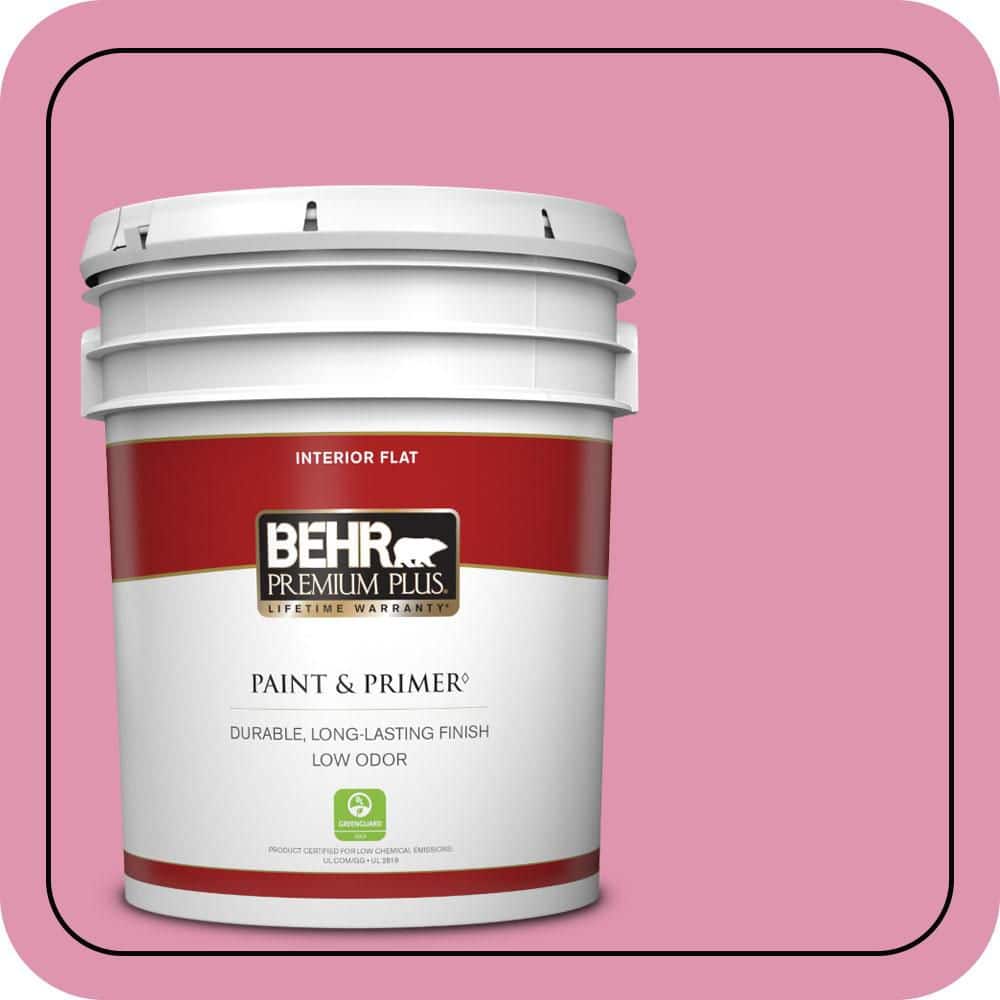 BEHR PREMIUM PLUS 5 gal. #P130-4 Its a Girl Flat Low Odor Interior Paint & Primer