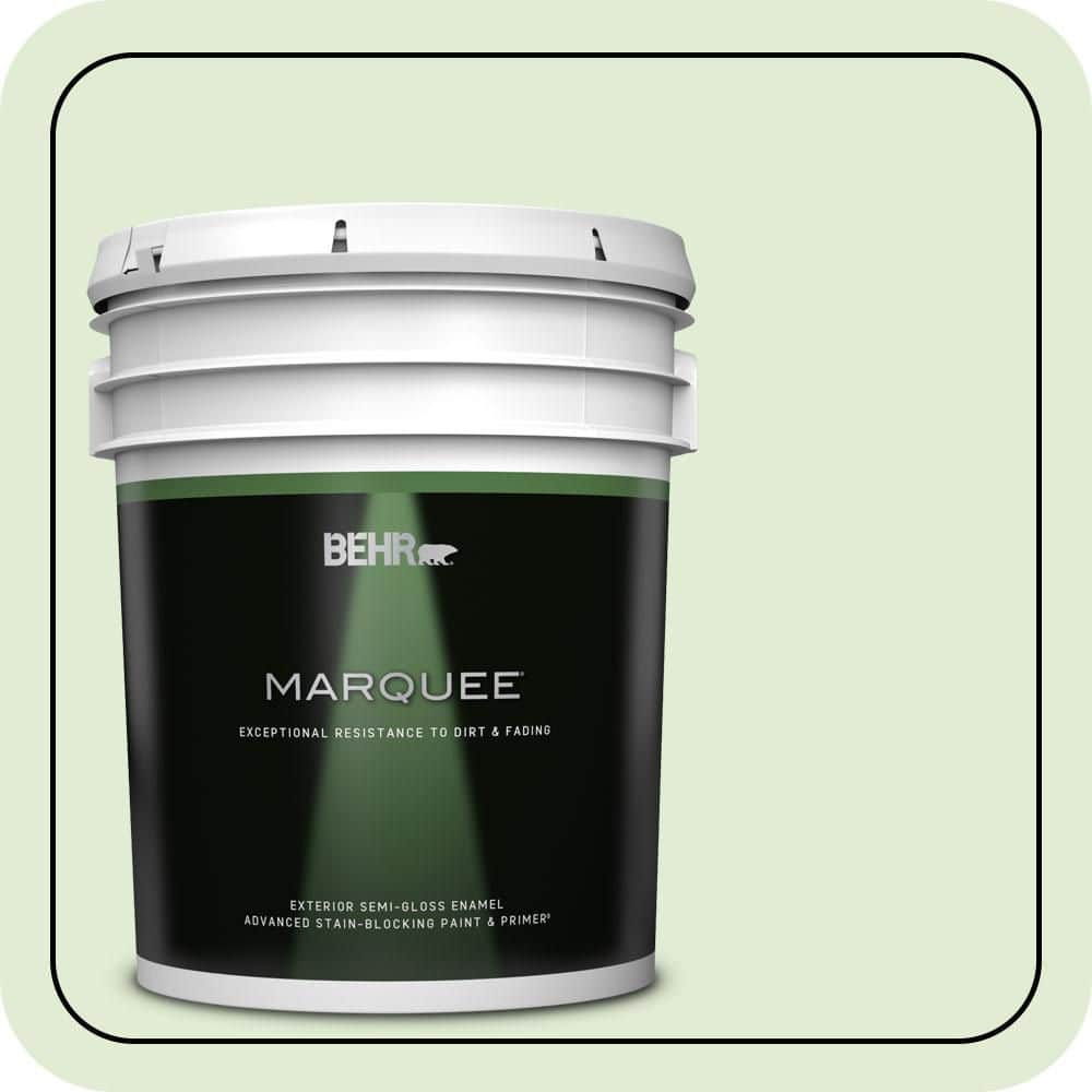 BEHR MARQUEE 5 gal. #P380-2 Misted Fern Semi-Gloss Enamel Exterior Paint & Primer