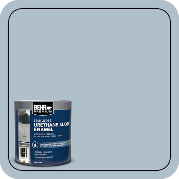 BEHR PREMIUM 1 qt. #570E-3 Liberty Gray Semi-Gloss Enamel Urethane Alkyd Interior/Exterior Paint (2)