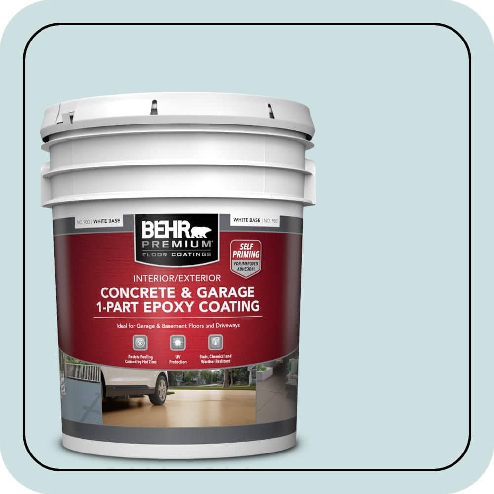 BEHR PREMIUM 5 gal. #S450-1 Beach Foam Self-Priming 1-Part Epoxy Satin Interior/Exterior Concrete and Garage Floor Paint