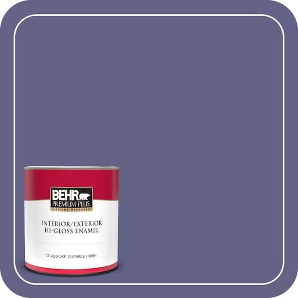 BEHR PREMIUM PLUS 1 qt. #640D-7 Pharaoh Purple Hi-Gloss Enamel Interior/Exterior Paint & Primer (2)