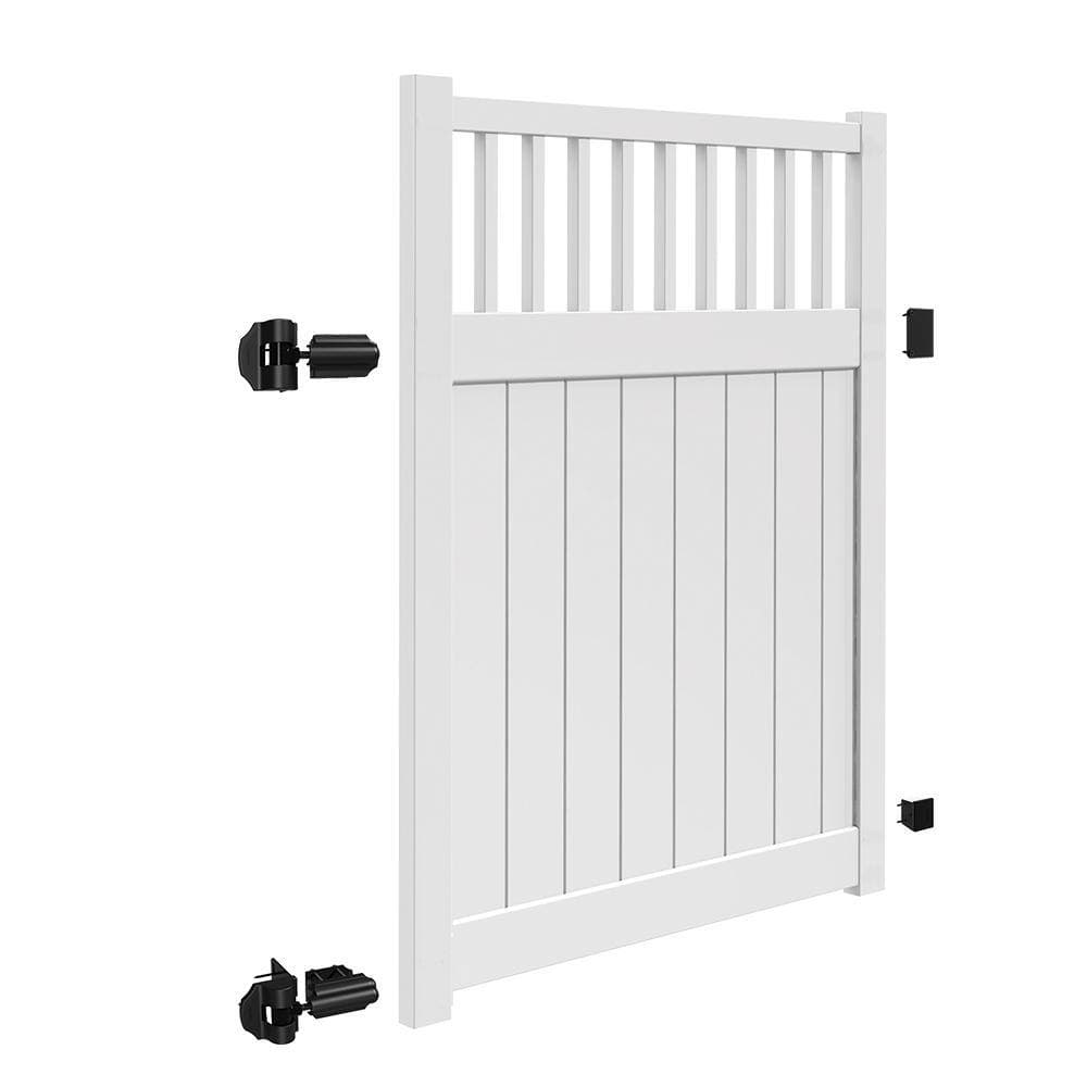 Barrette Outdoor Living Missouri 5 ft. W x 6 ft. H White Vinyl Un-Assembled Fence Gate (2)
