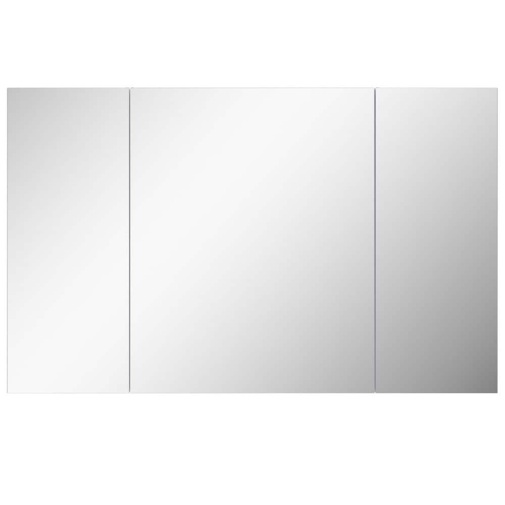 BWE 48 in. W x 30 in. H Rectangular Frameless Aluminum Medicine Cabinet with Mirror and Soft-Close Hinges (1)