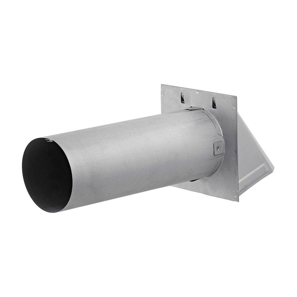 Lambro 4 in. 26-Gauge Paint-Grade Galvanized Wall Exhaust Hood Vent with Damper and 11 in. Pipe in Gray (2)