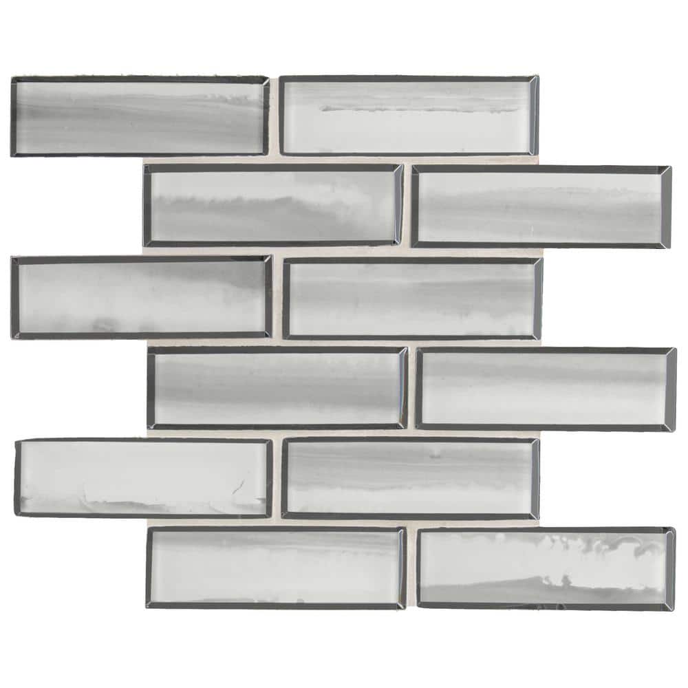 MSI Ombre Grigia Subway 12 in. x 12 in. x 0.31 in. Glass Mesh-Mounted Mosaic Wall Tile (1 sq. ft./Each) (2)