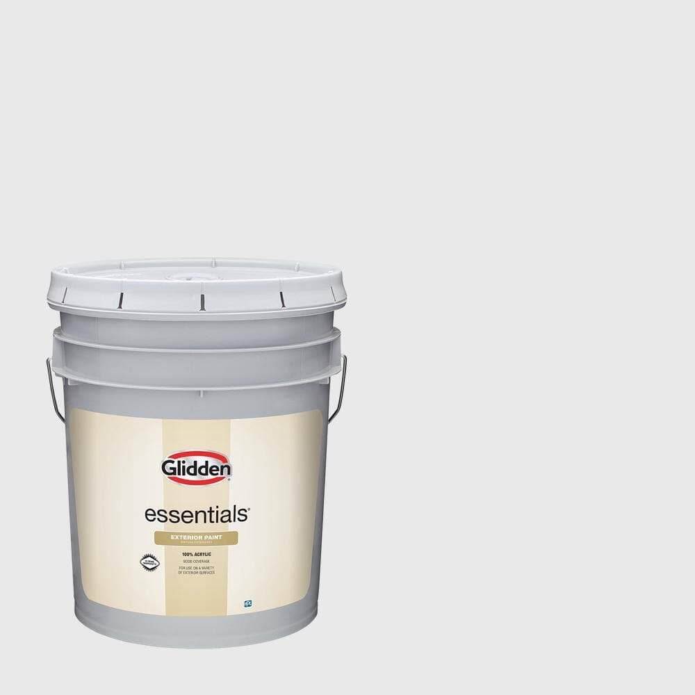 Glidden Essentials 5 gal. Snowbank PPG1043-1 Flat Exterior Paint