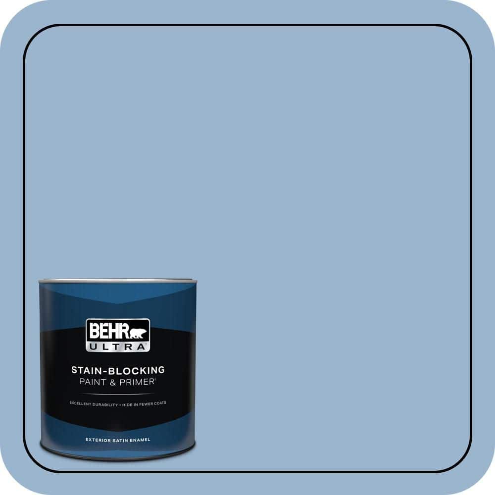 BEHR ULTRA 1 qt. #PPU14-10 Blue Suede Satin Enamel Exterior Paint & Primer