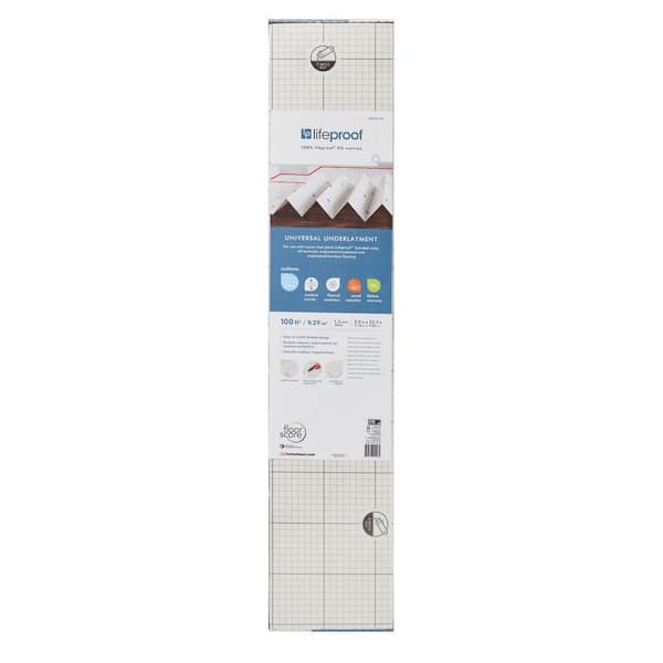 Lifeproof 100 sq.ft. Roll 46.8 in. W x 25.7 ft. L x 1.5 mm T Underlayment for Laminate, Engineered Hardwood, Vinyl