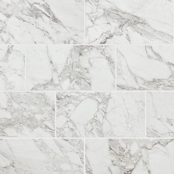 Marazzi EpicClean Milton Arabescato Marble 12 in. x 24 in. Glazed Porcelain Floor and Wall Tile (1.95 sq. ft./Piece)
