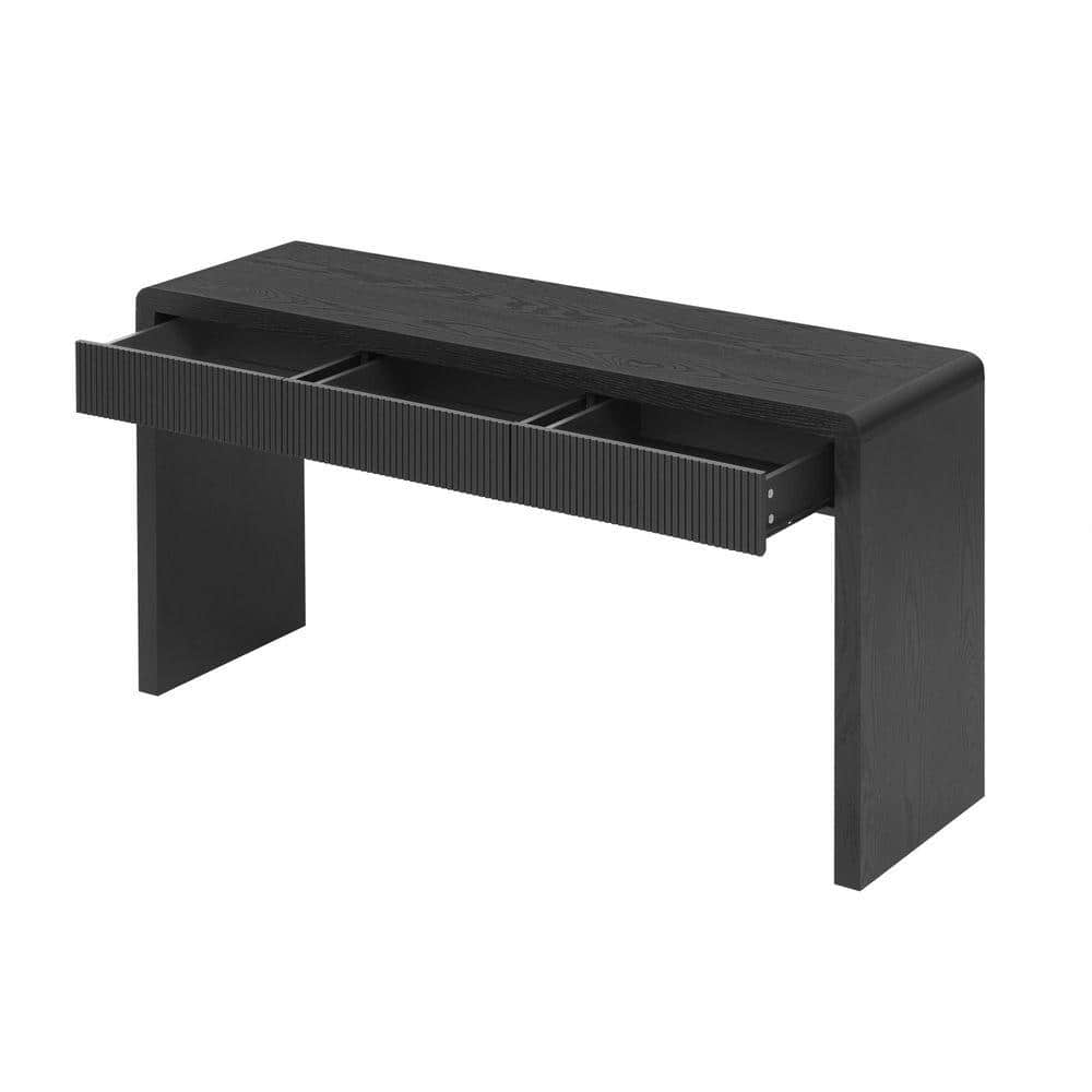 COWLOWN 55.1 in. W x 15.8 in. D x 29.8 in. H Bathroom Black Linen Cabinet (1)