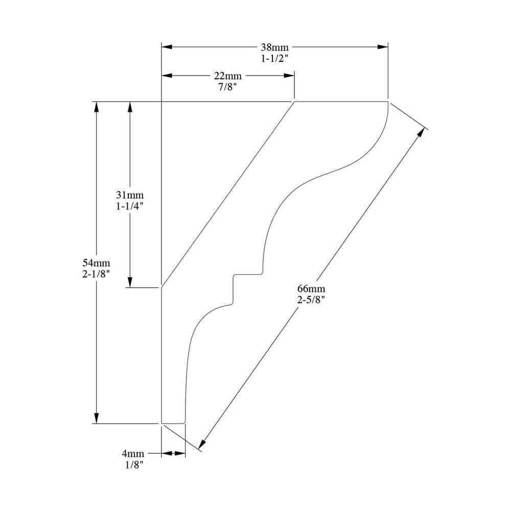 ORAC DECOR 1-1/2 in. x 2-1/8 in. x 78-3/4 in. Primed White Plain Polystyrene Crown Moulding (5-Pack) (2)