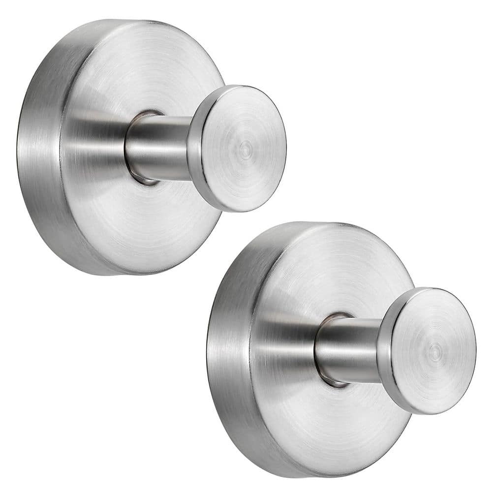 KHKFY Brushed Nickel Robe and Towel Hooks with Suction Cup, , Mount on Glass Tile Non-Porous Surfaces, 11 lb (1)
