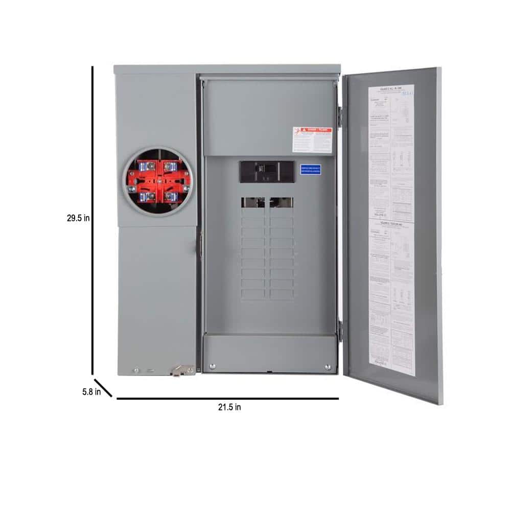 Square D Homeline 200 Amp 20-Space 40-Circuit Outdoor Ring-Type Surface Mount Solar-Ready Main Breaker Plug-On Neutral CSED (2)