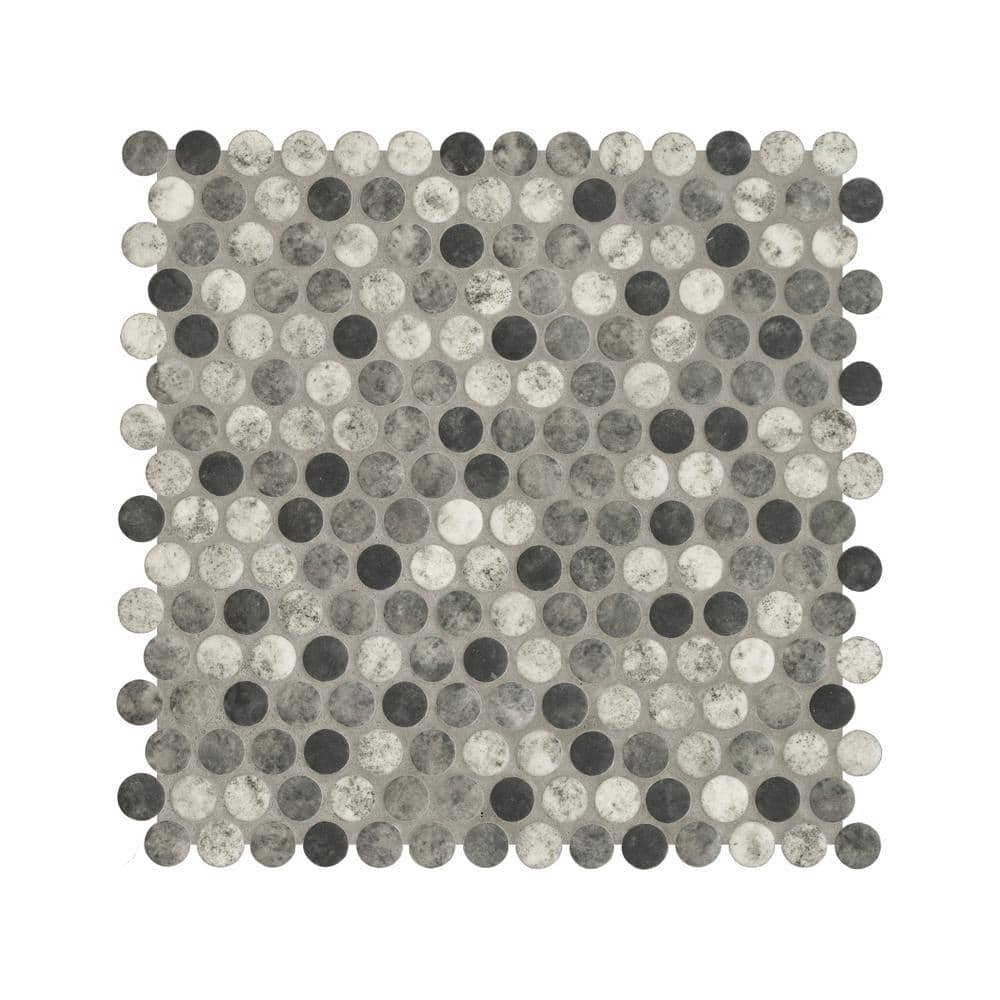 MSI Urban Tapestry Penny Round 12 in. x 12 in. x 0.24 in. Recycled Glass Mesh-Mounted Mosaic Wall Tile (15 sq. ft./Case)