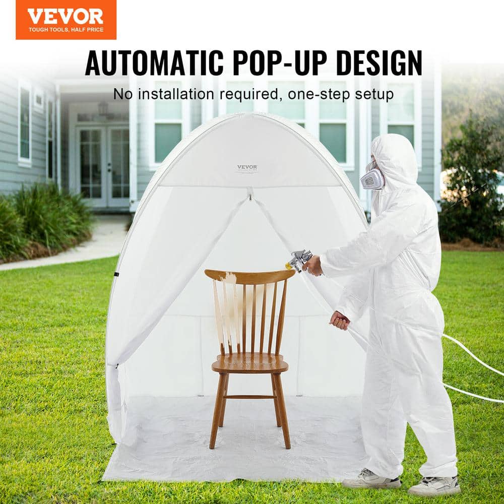 VEVOR Spray Paint Shelter, 60 in. L x 60 in. W x 70 in. H Pop-Up Portable Spray Paint Tent with Built-In Floor, Exhaust Window (2)