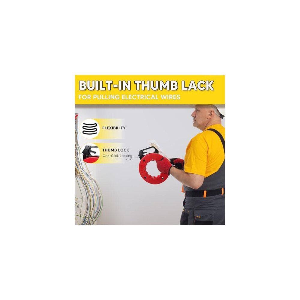 Yichuhaoxi 50 ft. Carbon Steel Fish Tape Wire Puller with Self-Locking Design and Ergonomic Easy-Grip Handle (3)