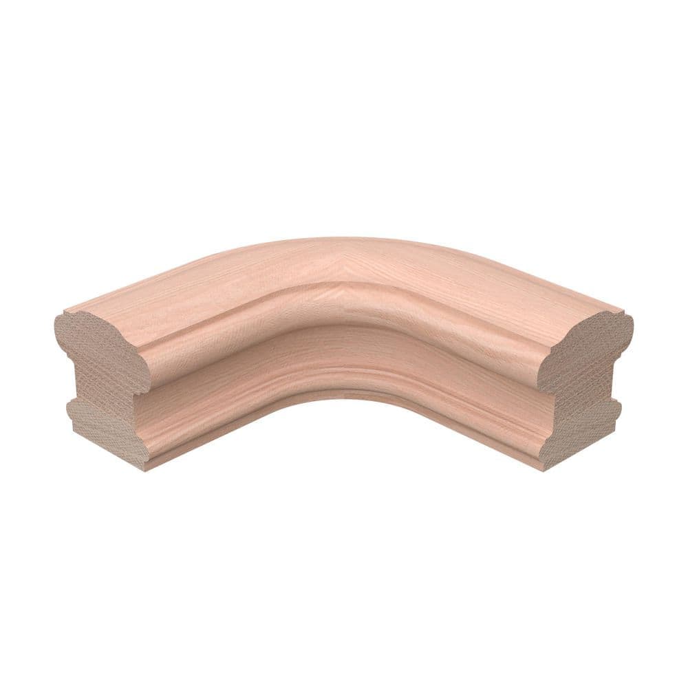 EVERMARK Stair Parts 7711 Unfinished Red Oak 135° Level Quarter-Turn Handrail Fitting (1)