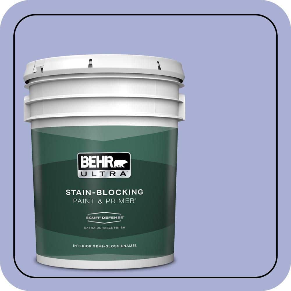 BEHR ULTRA 5 gal. #MQ4-30 Lavender Wash Extra Durable Semi-Gloss Enamel Interior Paint & Primer