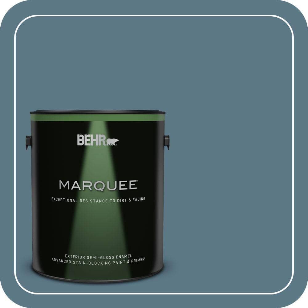BEHR MARQUEE 1 gal. #PMD-65 Ocean Shadow Semi-Gloss Enamel Exterior Paint & Primer (1)