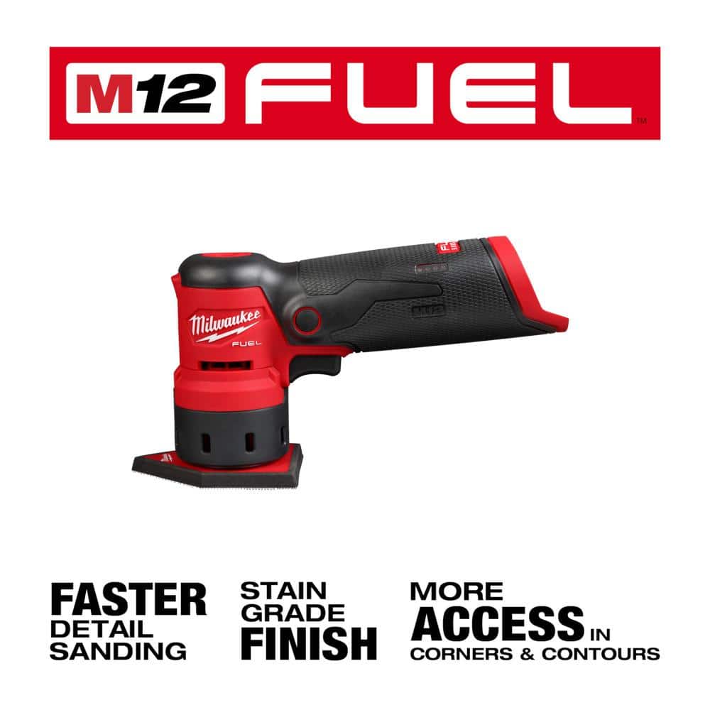 Milwaukee M12 FUEL 12-Volt Lithium-Ion Brushless Cordless Orbital Detail Sander with M12 XC 4.0Ah Battery Starter Kit (2)