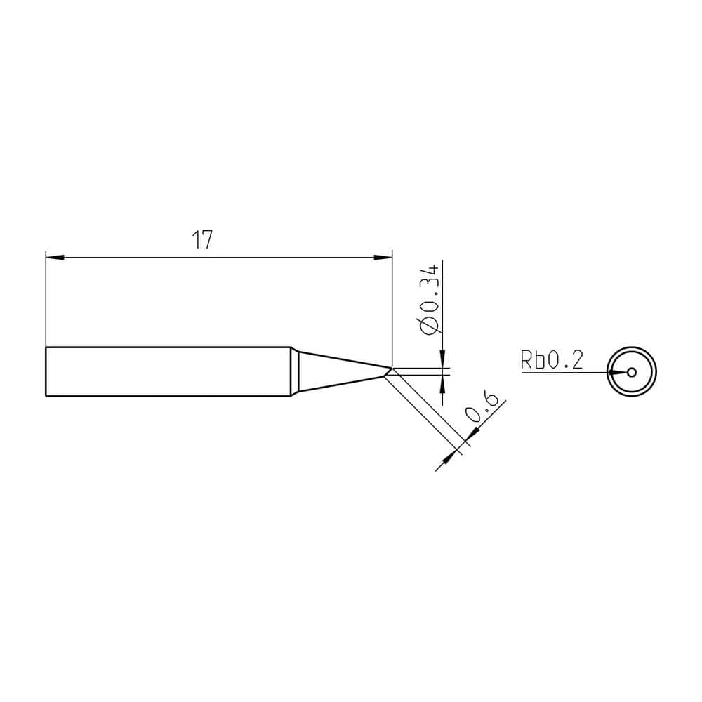 Weller RT Pico Active Soldering Tip, Bevel Cut, 0.4mm (2)
