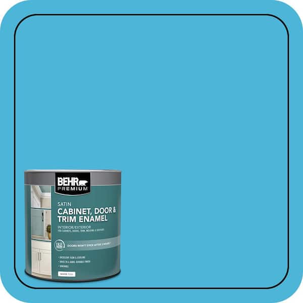 BEHR PREMIUM 1 qt. #P490-4 Aztec Sky Satin Enamel Interior/Exterior Cabinet, Door & Trim Paint (2)
