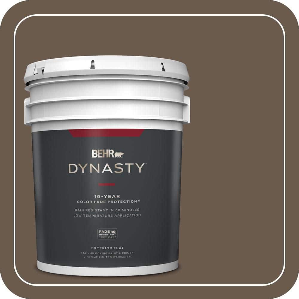 BEHR DYNASTY 5 gal. #PPU5-02 Aging Barrel Flat Exterior Stain-Blocking Paint & Primer
