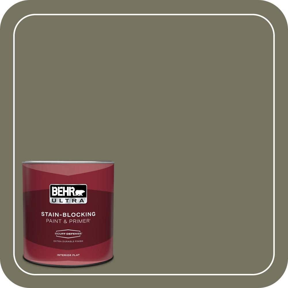 BEHR ULTRA 1 qt. #N350-6 Peppergrass Extra Durable Flat Interior Paint & Primer