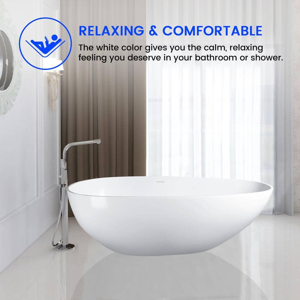 Vanity Art Noyers Solid Surface Resin Stone Flatbottom Freestanding Bathtub (3)